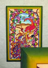 Батик «Павлин» 63х39
(рама, оргалит, установка, основа, натяжка)
