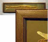 Объемная работа «Кожа змеи» 106х25
(рамка, короб к раме, стекло стандарт, задник, установка, паспарту, вырез окна, обклейка стен короба, фон, прикрепление)
