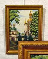 Вышивка «Храм» 27,7х20,3
(рама, антиблик стекло, оргалит, установка, натяжка)
