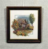Вышивка «Деревенский домик» 29,7х28,5
(рамка деревянная, стекло антибликовое, оргалит, установка в раму, натяжка)
