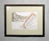 Рисунок «Архитектурный чертеж» 28,2х40,4
(рамка деревянная, стекло антибликовое, оргалит, установка в раму, паспарту, вырез окна в паспарту)
