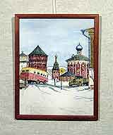 Рисунок «Городок» 37,1х28,7
(рамка деревянная, двойное стандартное стекло, прикрепление на скотч)
