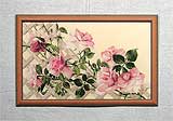 Вышивка «Розы» 35,0х57,0
(рамка деревянная, стекло антибликовое, оргалит, установка работы в раму, натяжка вышивки)

