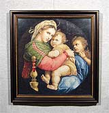 Вышивка «Мадонна с младенцем» 59,5хх51,5
(рамка деревянная, стекло антибликовое, оргалит, установка работы в раму, натяжка вышивки)
