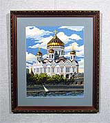 Вышивка «Храм» 42,4х34,0
(рамка деревянная, стекло антибликовое, оргалит, установка работы в раму, паспарту, вырез окна в паспарту, натяжка вышивки)
