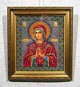 Вышивка бисером «Богородица Умягчение» 26,0х22,7
(рамка пластиковая со слипом, стекло стандартное, задник, установка работы в раму, натяжка вышивки)
