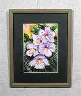 Акварель «Сиреневые цветы» 28,5х20,0
(рамка деревянная, стекло стандартное, установка работы в раму, задник, паспарту, вырез окна в паспарту)
