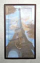 Батик, совмещенный с холстом «Балерины» 89,5х50
(рамка деревянная, установка работы в раму)
