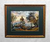 Вышивка «Парк» 27,2х38,2
(рамка пластиковая, стекло антибликовое, задник, установка работы в раму, паспарту, вырез окна в паспарту, натяжка вышивки)
