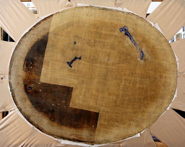 Расчистка оборота холста